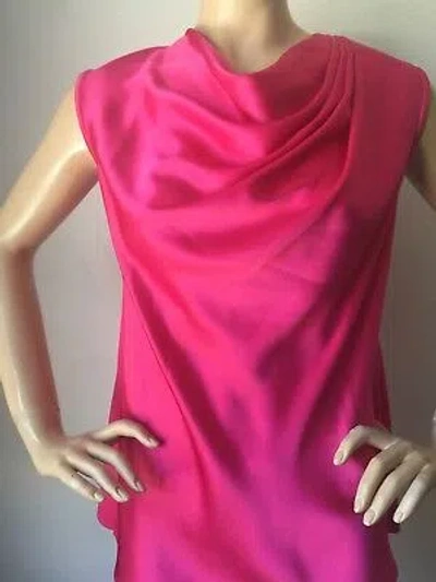 Pre-owned St. John's Bay St John Knit Top Size M Pink Cerise Satin