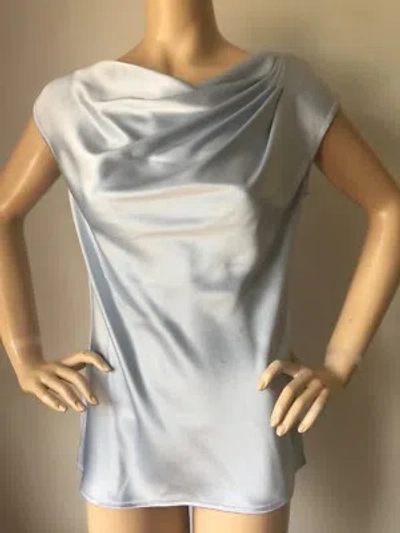Pre-owned St. John's Bay St John Knit Top Size S Blue Provence Satin & Santana In Pink