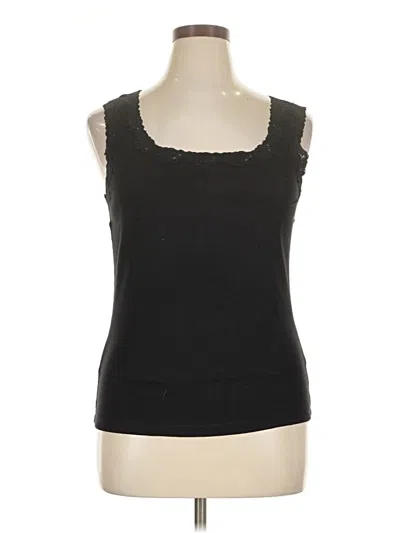Pre-owned St. John's Bay Tank Top Black Solid Pattern Sweetheart Neckline Tops