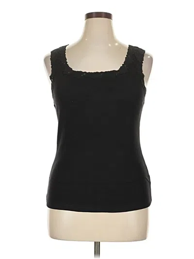 Pre-owned St. John's Bay Tank Top Black Sweetheart Neckline Tops