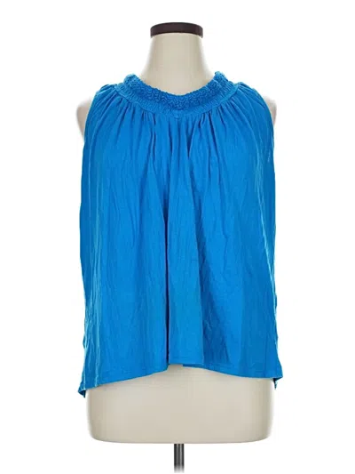 Pre-owned St. John's Bay Tank Top Blue Halter Neckline Tops