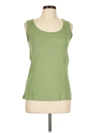 Pre-owned St. John's Bay Tank Top Green Scoop Neck Tops