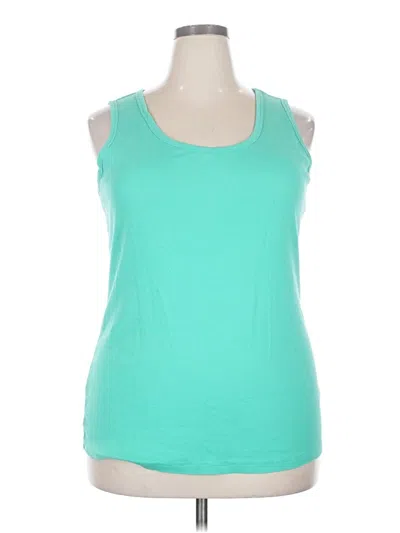 Pre-owned St. John's Bay Tank Top Teal Halter Neckline Tops
