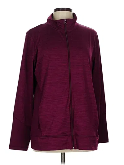 Pre-owned St. John's Bay Track Jacket In Burgundy