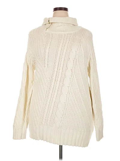 Pre-owned St. John's Bay Turtleneck Sweater In Ivory