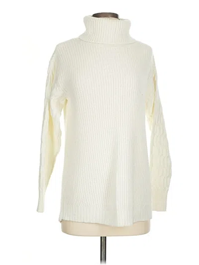 Pre-owned St. John's Bay Turtleneck Sweater In White