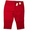 St. John's Bay Women's Mid-rise Secretly Slender Capri Pants In Red In Red
