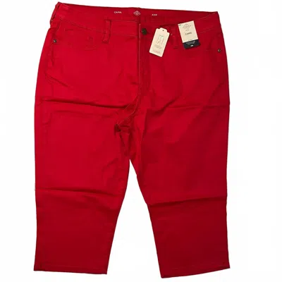 St. John's Bay Women's Mid-rise Secretly Slender Capri Pants In Red