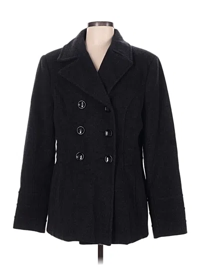 Pre-owned St. John's Bay Wool Coat In Black