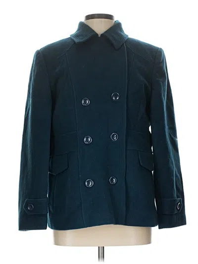 Pre-owned St. John's Bay Wool Coat In Blue