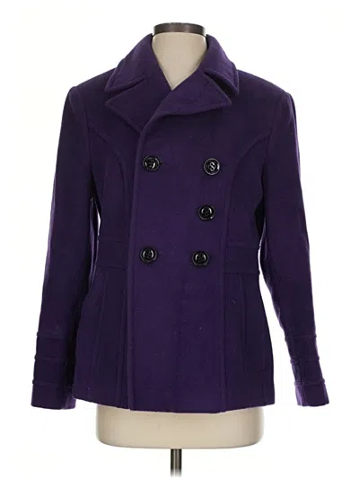 Pre-owned St. John's Bay Wool Coat In Purple
