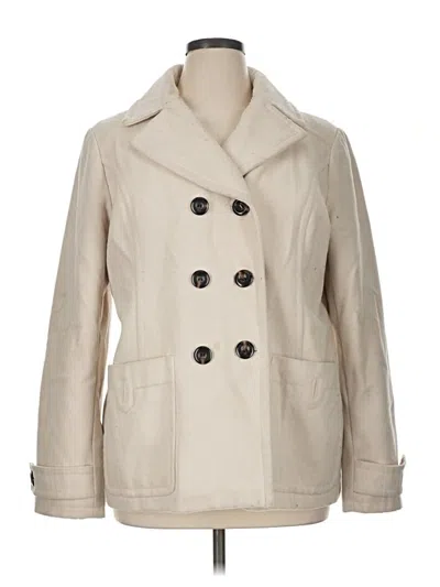 Pre-owned St. John's Bay Wool Coat In Tan