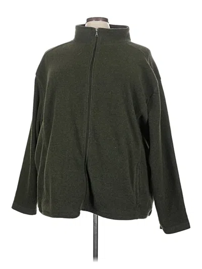 Pre-owned St. John's Bay Zip Up Hoodie In Green