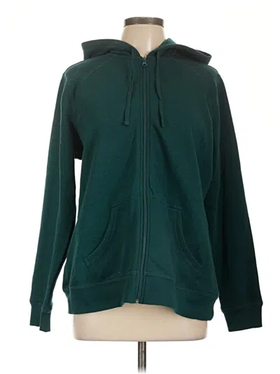 Pre-owned St. John's Bay Zip Up Hoodie In Green