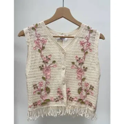 Øst London | Rose Crochet Waistcoat | Cream In Neutral