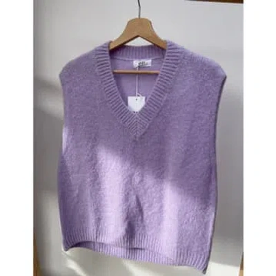 Øst London | Tessa Knitted Mohair Waistcoat | Lilac In Purple
