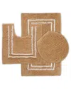 St Mary's Tufted 3pc Cotton Bath Rug Set With Lid Cover