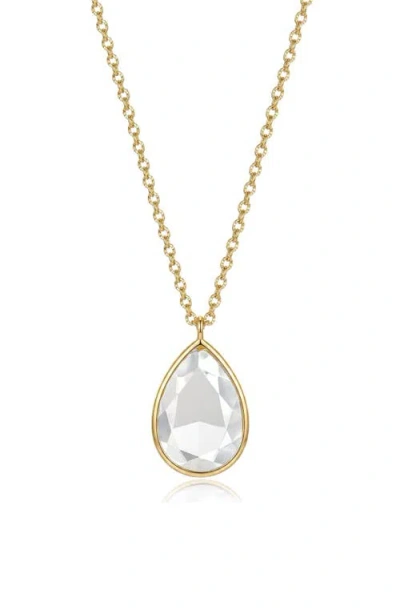 St. Moran 14k Gold Plated Teardrop Pendant Necklace
