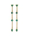 St. Moran 18k Plated 10.00 Ct. Tw. Malachite Lafeyette Earrings