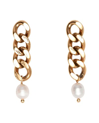 St. Moran 18k Plated 10mm Pearl Venus Earrings In Brown