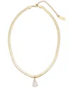 St. Moran 18k Plated 4.00 Ct. Tw. Moonstone Herringbone Necklace