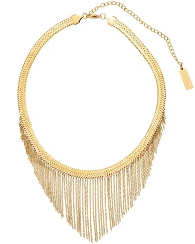 ST. MORAN ST. MORAN 18K PLATED FRINGE HERRINGBONE CHAIN NECKLACE