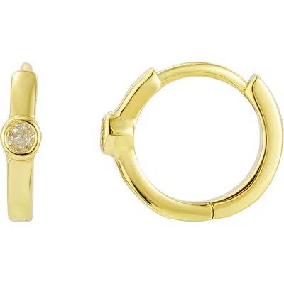 St. Moran Diamond Bezel Huggie Hoop Earrings In Gold