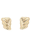 St. Moran Gold Fluted Palais Statement Stud Earrings In Gold
