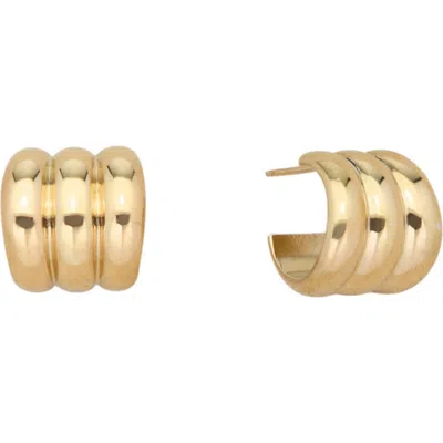 St. Moran Fluted Wide Hoop Earrings In Gold