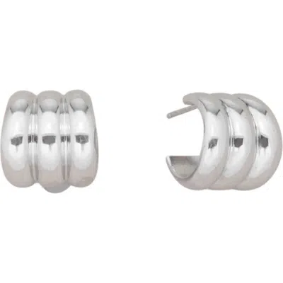 St. Moran Fluted Wide Hoop Earrings In Metallic