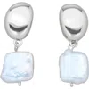 St. Moran Freshwater Pearl Drop Earrings In Silver/white