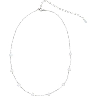 St. Moran Freshwater Pearl Station Necklace In Silver