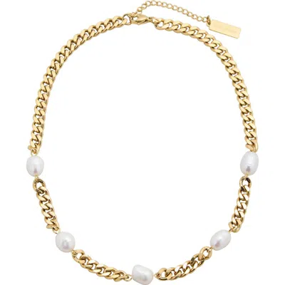 St. Moran Freshwater Pearl Station Necklace In White