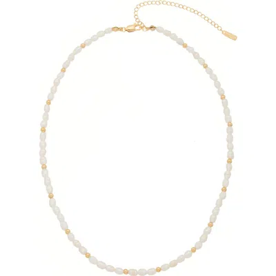 St. Moran Freshwater Seed Pearl Beaded Necklace In White/ Gold