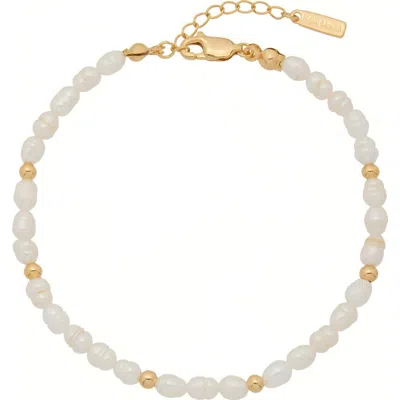 St. Moran Freshwater Seed Pearl Bracelet In White/ Gold
