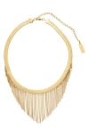 St. Moran Fringe Snake Chain Frontal Necklace In Gold