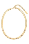 St. Moran Gemstone Snake Chain Necklace In Ruby