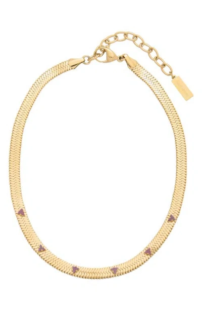 St. Moran Gemstone Snake Chain Necklace In Ruby