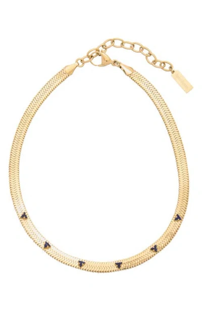 St. Moran Gemstone Snake Chain Necklace In Sapphire