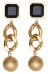 St. Moran Geo Street Onyx Drop Earrings In Black