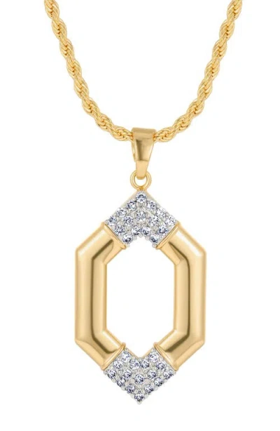 St. Moran Hexagon Pavé Pendant Necklace In Purple