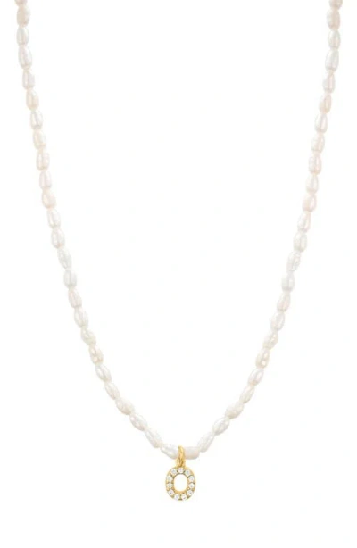 St. Moran Initial Freshwater Pearl Beaded Necklace In Gold