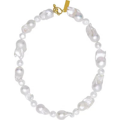 St. Moran Joni Freshwater Baroque Pearl Necklace In White
