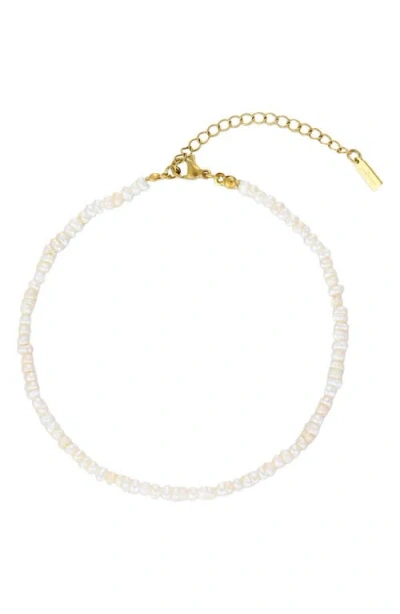St. Moran Keshi Freshwater Pearl Anklet In White