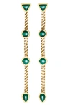 St. Moran Malachite Station Drop Earrings In Green