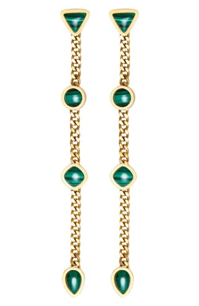 St. Moran Malachite Station Drop Earrings In Green
