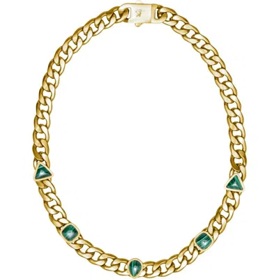 St. Moran Malachite Station Necklace In Green