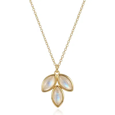 St. Moran Marquise Stone Pendant Necklace In White/gold
