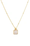 St. Moran Mini Square Mother-of-pearl Pendant Necklace In Gold
