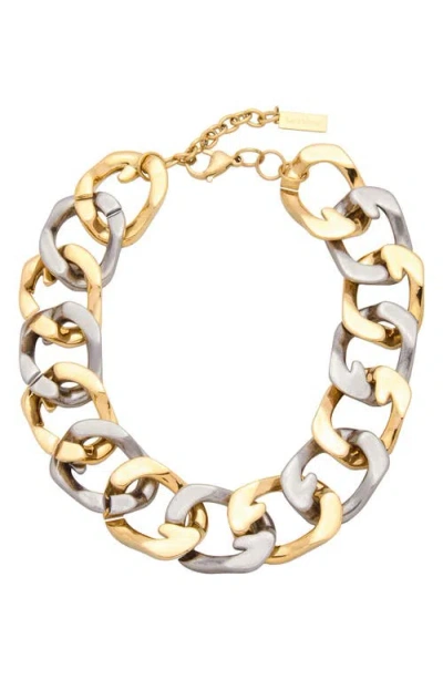 St. Moran Mixed Metal Oversize Chain Link Necklace In Gold